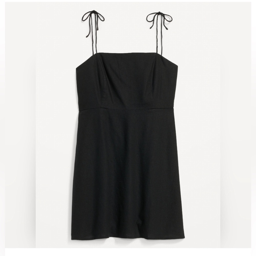 Old Navy Black Tie-Shoulder Mini Dress